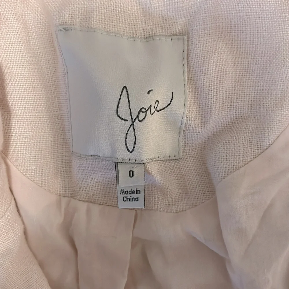 Joie Woman’s Light Baby Powder Pink Champagne One Button Linen Blazer Sz 0